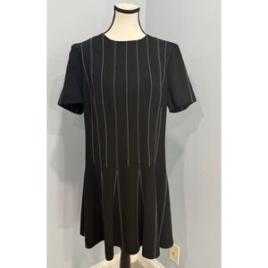 Lafayette 148 New York Womens Size 14 Malita Topstitched Drop Waist Dress